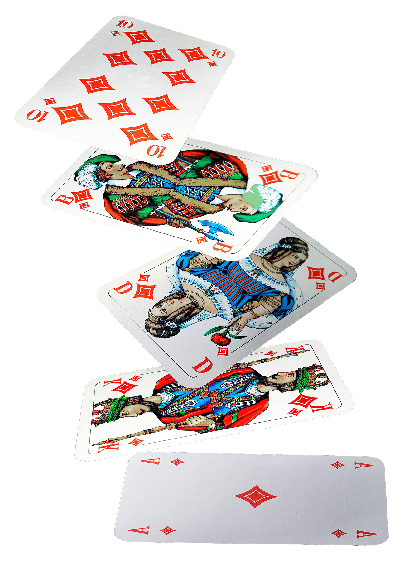 Skat-Karten die fallen